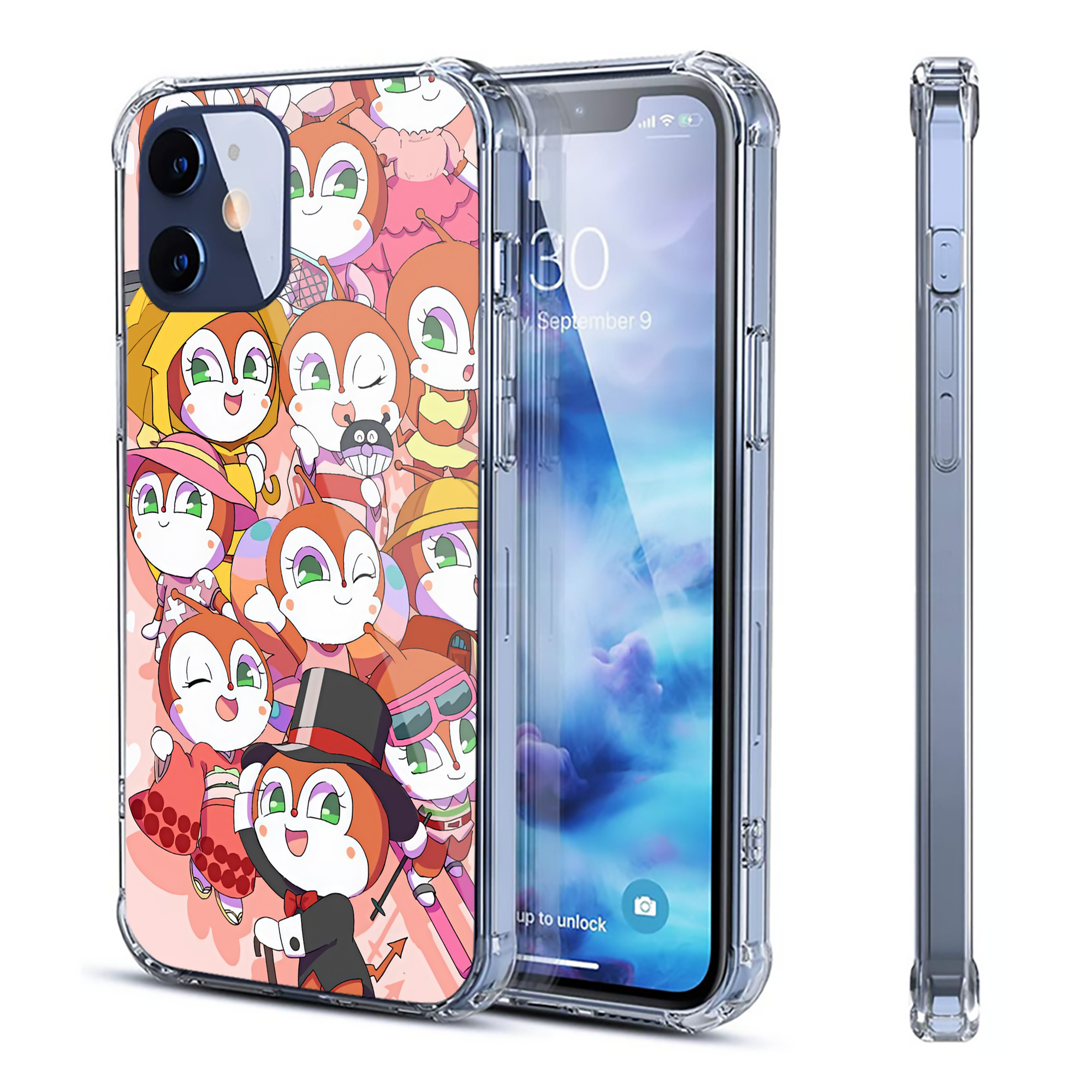 （画像用） アンパンマン Anpanman 【iPhone 12シリーズ対応】透明スマホケース（クリアソフトケース）